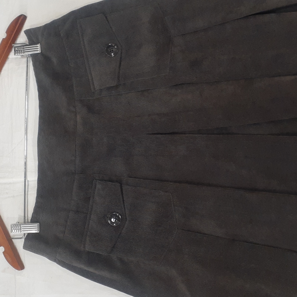 Chelsea & Theodore women's grey pleated corduroy micro mini  skirt size … - Picture 4 of 12